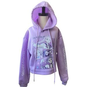 Girls Lavender Anime Hoodie | Demon Hunters | Size 7–8 | NWOT